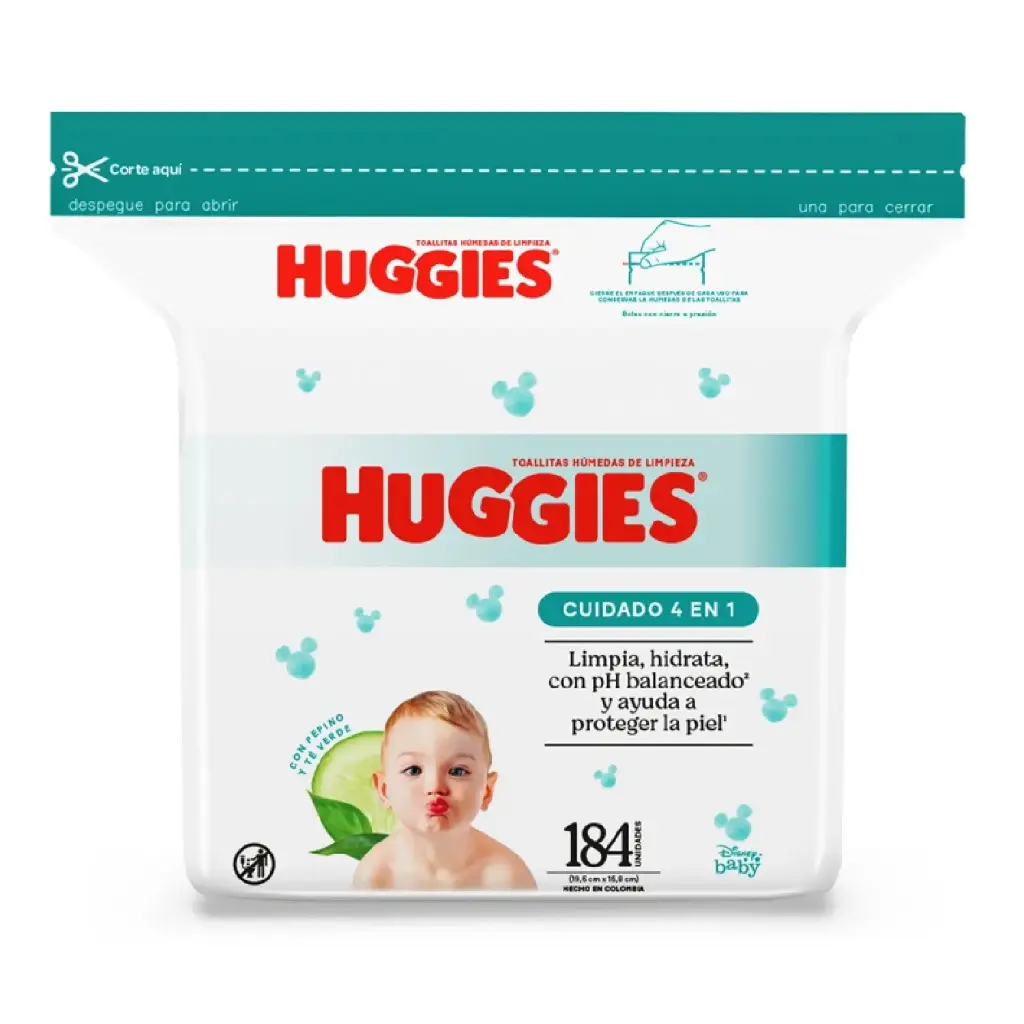 Toalla Húmeda Cuidado 4en1 HUGGIES 1x184un