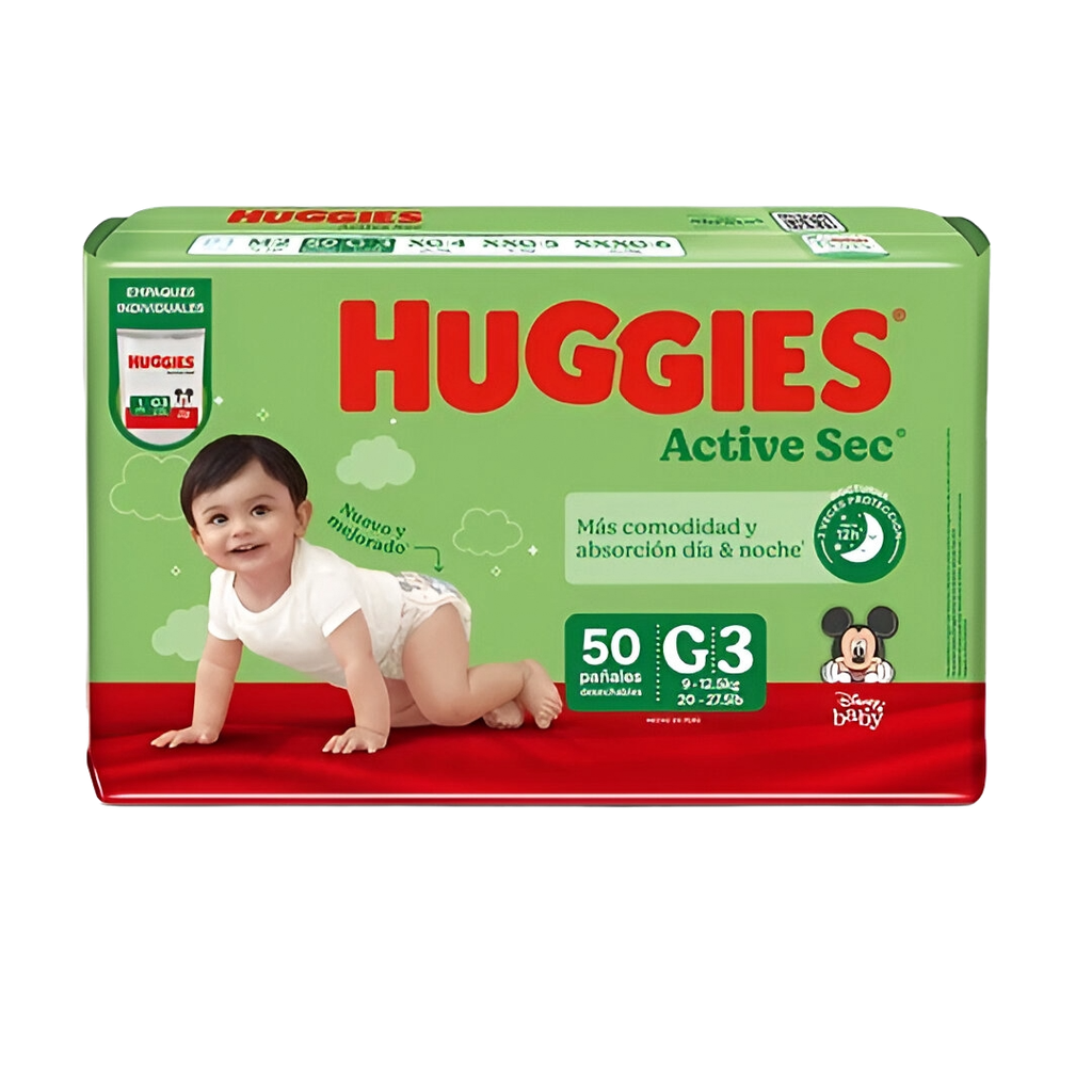 Pañal Active Sec Almacén XG HUGGIES 2x50x1u