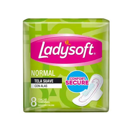 Toalla Femenina Normal Verde LADYSOFT 24x8un