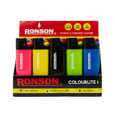 [71092] Encendedor Colour Lite Black RONSON 1x20un